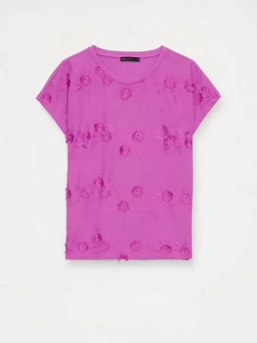 Blusen, Hemden>MOHITO Bestickte Bluse Dunkelviolett