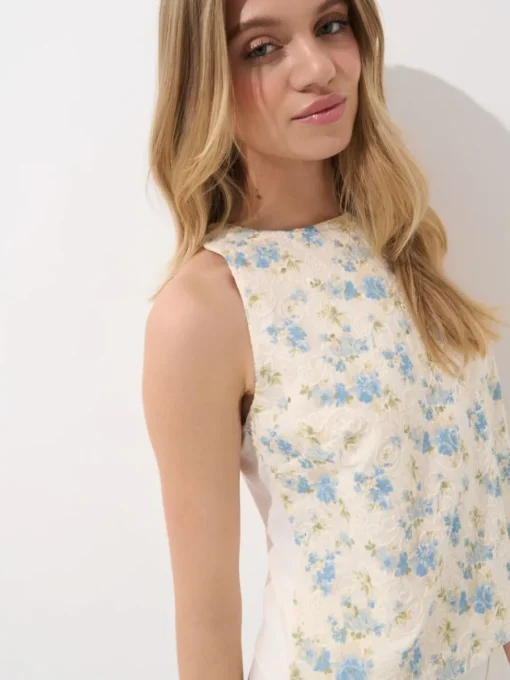 Blusen, Hemden>MOHITO Bestickte Bluse Creme
