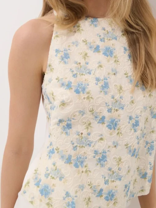 Blusen, Hemden>MOHITO Bestickte Bluse Creme