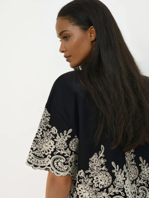 Blusen, Hemden>MOHITO Bestickte Bluse Schwarz