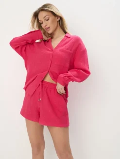 Sets|Shorts></noscript>MOHITO Bestickte Shorts aus Baumwolle Pink