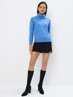 Pullover>MOHITO Blauer Rollkragenpullover Hellblau