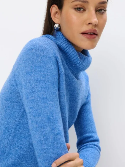 Pullover>MOHITO Blauer Rollkragenpullover Hellblau