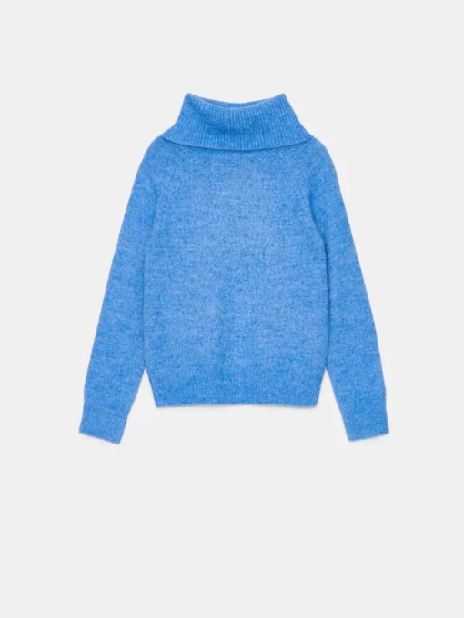 Pullover>MOHITO Blauer Rollkragenpullover Hellblau