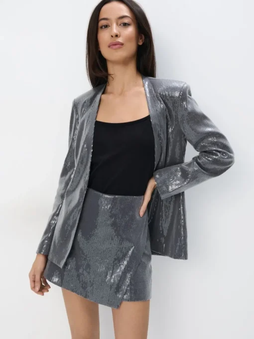 Blazer>MOHITO Blazer mit Pailletten Grau