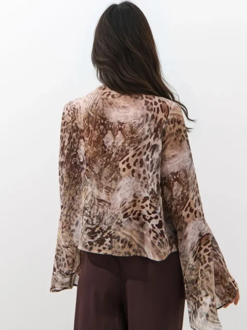 Blusen, Hemden>MOHITO Blouse with animal print Beige