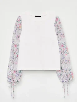 Blusen, Hemden></noscript>MOHITO Bluse Aus Baumwolle Creme