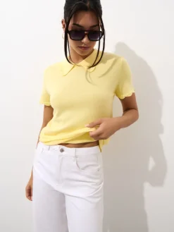 Coming Soon!>MOHITO Bluse Aus Baumwolle Hellgelb