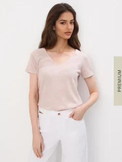 Leinen>MOHITO Bluse aus Baumwolle-Leinenmischung Beige