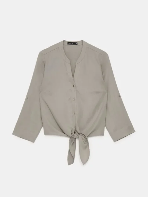 Blusen, Hemden>MOHITO Bluse Aus Lyocell Grau
