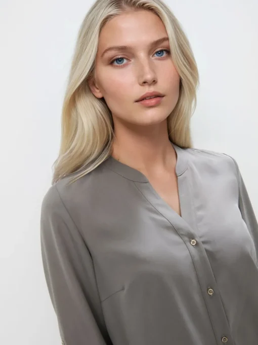 Blusen, Hemden>MOHITO Bluse Aus Lyocell Grau