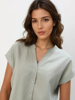 Blusen, Hemden></noscript>MOHITO Bluse Aus Lyocell Grün