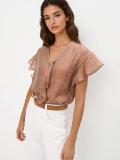 Blusen, Hemden>MOHITO Bluse aus Lyocell-Mix Kaffeebraun