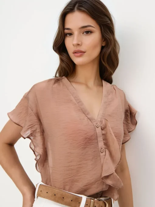 Blusen, Hemden>MOHITO Bluse aus Lyocell-Mix Kaffeebraun