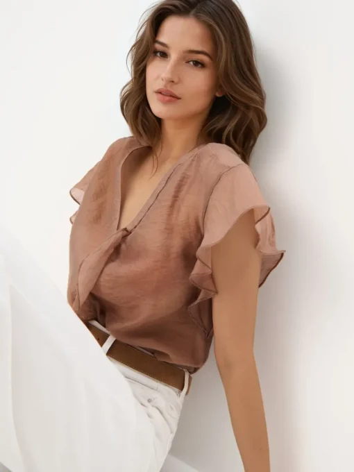 Blusen, Hemden>MOHITO Bluse aus Lyocell-Mix Kaffeebraun