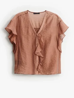 Blusen, Hemden></noscript>MOHITO Bluse aus Lyocell-Mix Kaffeebraun