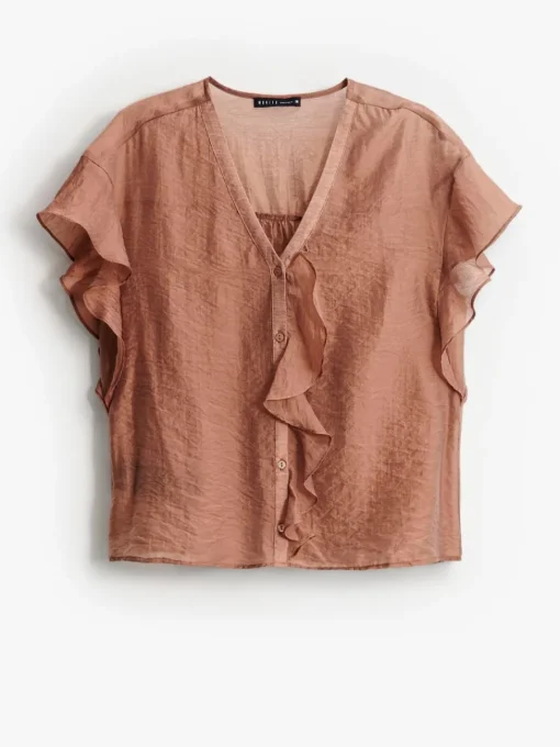 Blusen, Hemden>MOHITO Bluse aus Lyocell-Mix Kaffeebraun