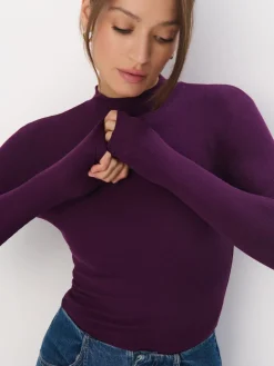 Blusen, Hemden></noscript>MOHITO Bluse aus Lyocell-Mix Dunkelviolett