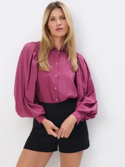 Blusen, Hemden>MOHITO Bluse aus Lyocell-Mix Dunkelviolett