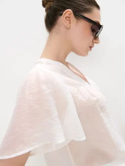 Blusen, Hemden></noscript>MOHITO Bluse aus Lyocell-Mix Weiu00df