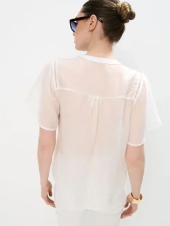 Blusen, Hemden></noscript>MOHITO Bluse aus Lyocell-Mix Weiu00df
