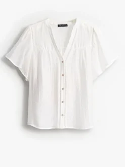 Blusen, Hemden></noscript>MOHITO Bluse aus Lyocell-Mix Weiu00df