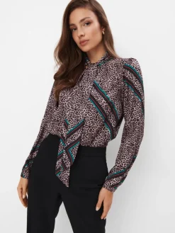 Blusen, Hemden>MOHITO Bluse mit Animal-Print Mehrfarbig