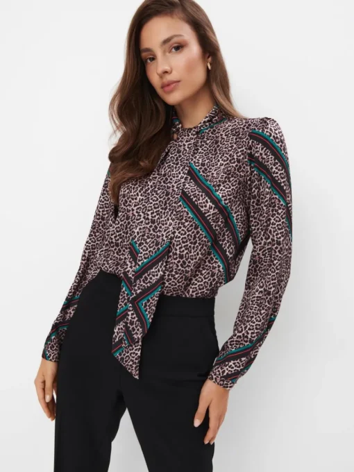 Blusen, Hemden>MOHITO Bluse mit Animal-Print Mehrfarbig