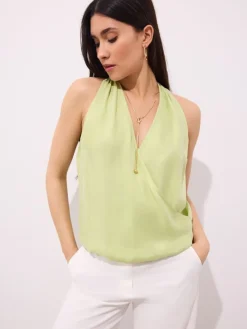 Blusen, Hemden>MOHITO Bluse mit Ausschnitt mit Wickeloptik Neongrün