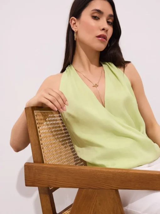 Blusen, Hemden>MOHITO Bluse mit Ausschnitt mit Wickeloptik Neongrün