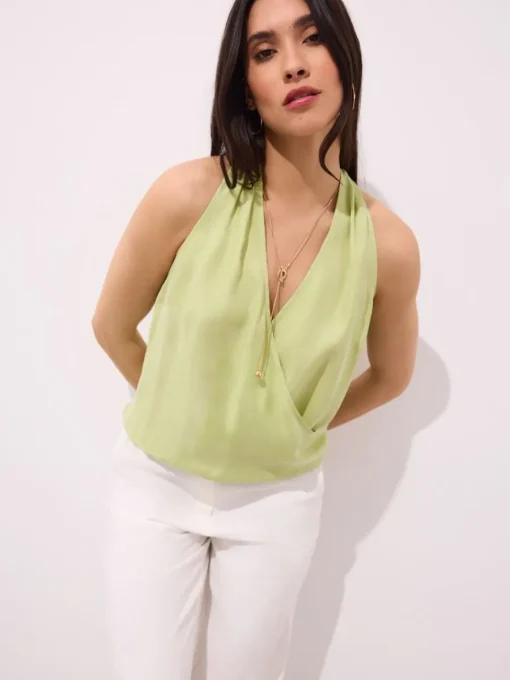 Blusen, Hemden>MOHITO Bluse mit Ausschnitt mit Wickeloptik Neongrün