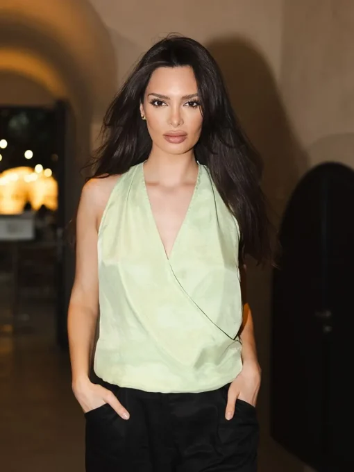 Blusen, Hemden>MOHITO Bluse mit Ausschnitt mit Wickeloptik Neongrün