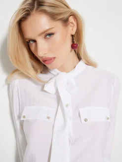 Blusen, Hemden></noscript>MOHITO Bluse mit Bindedetail Weiu00df