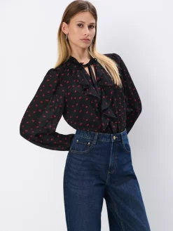 Blusen, Hemden>MOHITO Bluse mit Bindedetail Schwarz