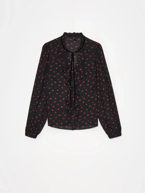 Blusen, Hemden>MOHITO Bluse mit Bindedetail Schwarz