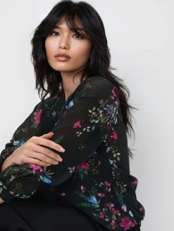 Blusen, Hemden></noscript>MOHITO Bluse mit Blumenprint Schwarz