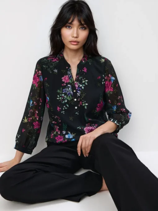 Blusen, Hemden>MOHITO Bluse mit Blumenprint Schwarz