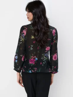 Blusen, Hemden></noscript>MOHITO Bluse mit Blumenprint Schwarz