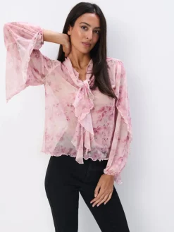 Blusen, Hemden>MOHITO Bluse mit Blumenprint Pink