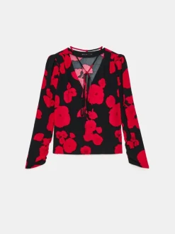 Blusen, Hemden></noscript>MOHITO Bluse mit Blumenprint Schwarz