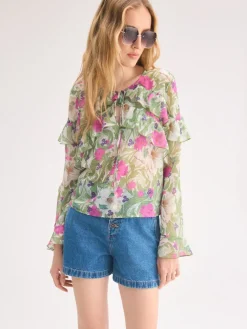 Blusen, Hemden>MOHITO Bluse mit Blumenprint Fuchsia