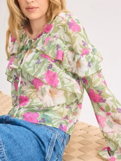 Blusen, Hemden></noscript>MOHITO Bluse mit Blumenprint Fuchsia