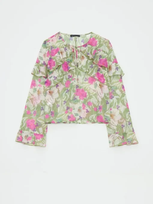 Blusen, Hemden>MOHITO Bluse mit Blumenprint Fuchsia