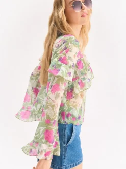 Blusen, Hemden></noscript>MOHITO Bluse mit Blumenprint Fuchsia