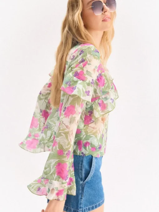 Blusen, Hemden>MOHITO Bluse mit Blumenprint Fuchsia