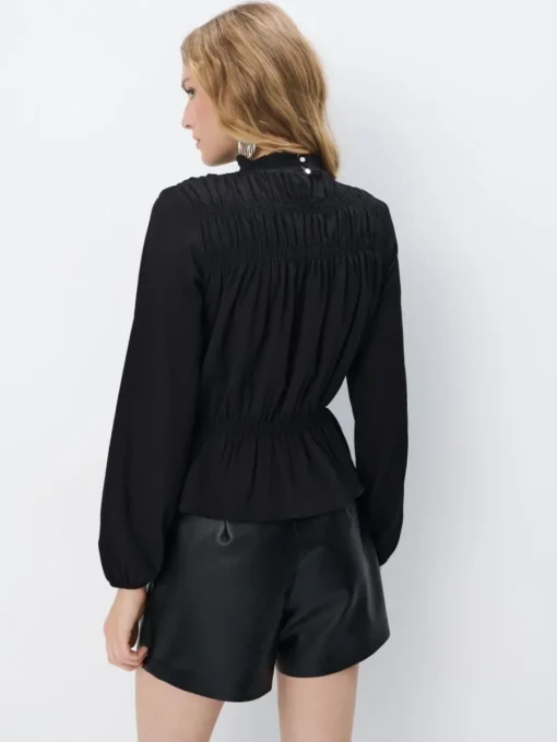 Blusen, Hemden>MOHITO Bluse mit dekorativem Stehkragen Schwarz