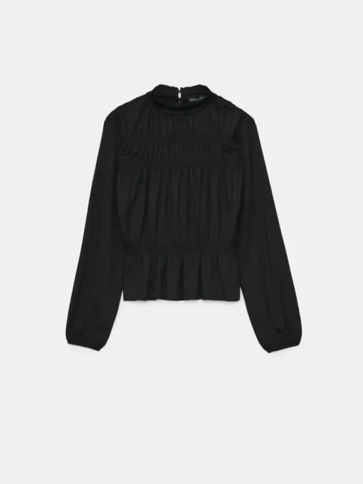 Blusen, Hemden>MOHITO Bluse mit dekorativem Stehkragen Schwarz