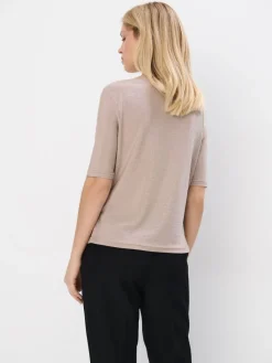 Blusen, Hemden></noscript>MOHITO Bluse mit Faden in Metall-Optik Beige
