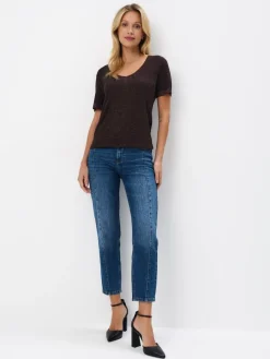 Blusen, Hemden>MOHITO Bluse mit Faden in Metall-Optik Dunkelbraun