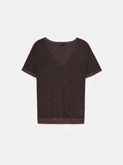 Blusen, Hemden></noscript>MOHITO Bluse mit Faden in Metall-Optik Dunkelbraun